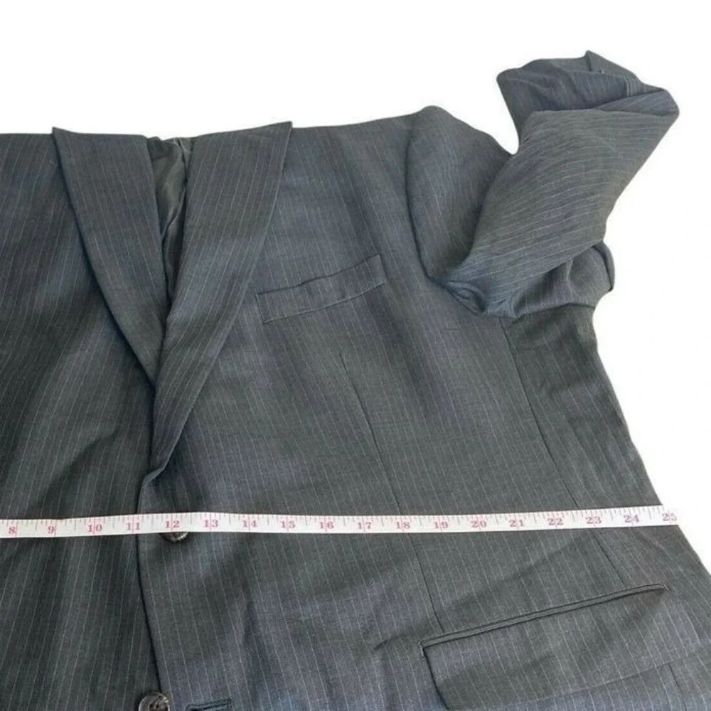 Lauren Ralph Lauren Mens 50R Grey Pinstripe‎ 100% Wool 2-Button Blazer Jacket